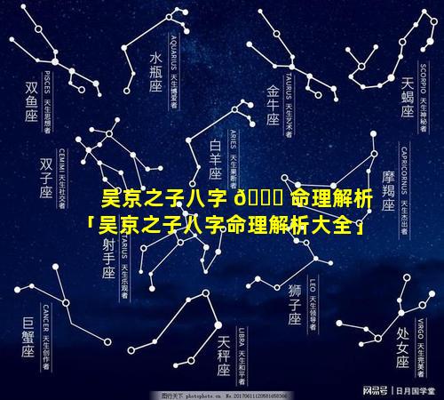 吴京之子八字 🐕 命理解析「吴京之子八字命理解析大全」